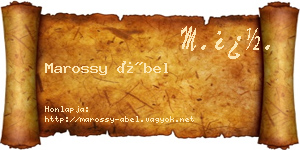 Marossy Ábel névjegykártya